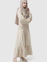 Hijab House Neutral checkered dress