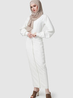 Hijab House White Hooded Zip Dress