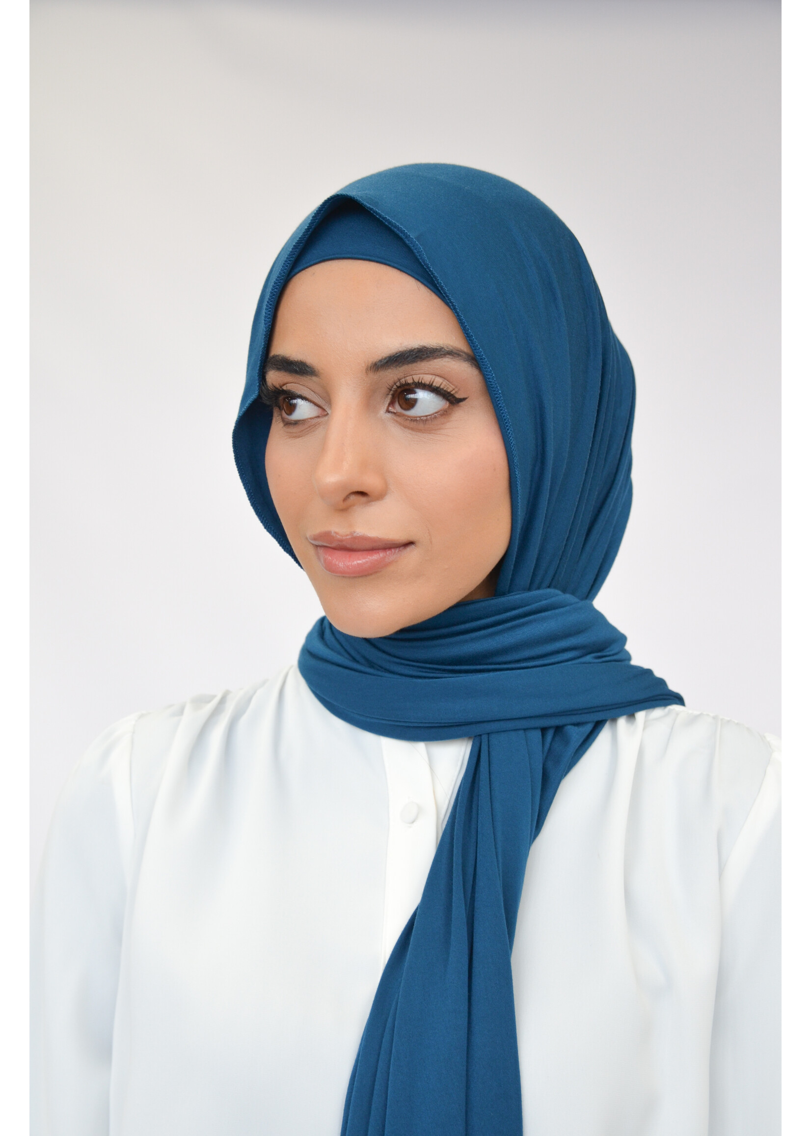 Nasiba Fashion Jersey shawl set blue sapphire