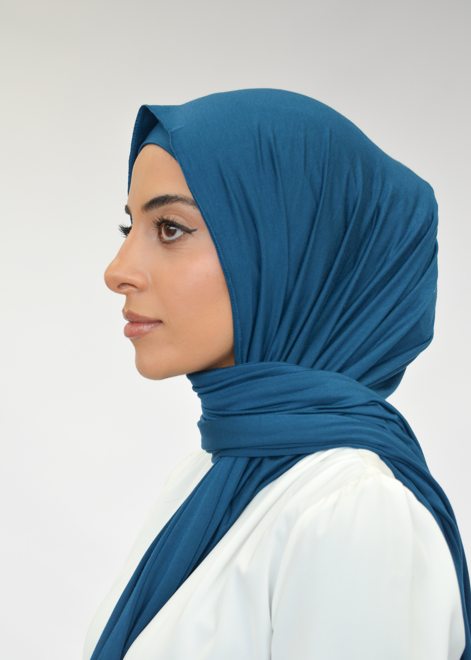 Nasiba Fashion Jersey shawl set blue sapphire