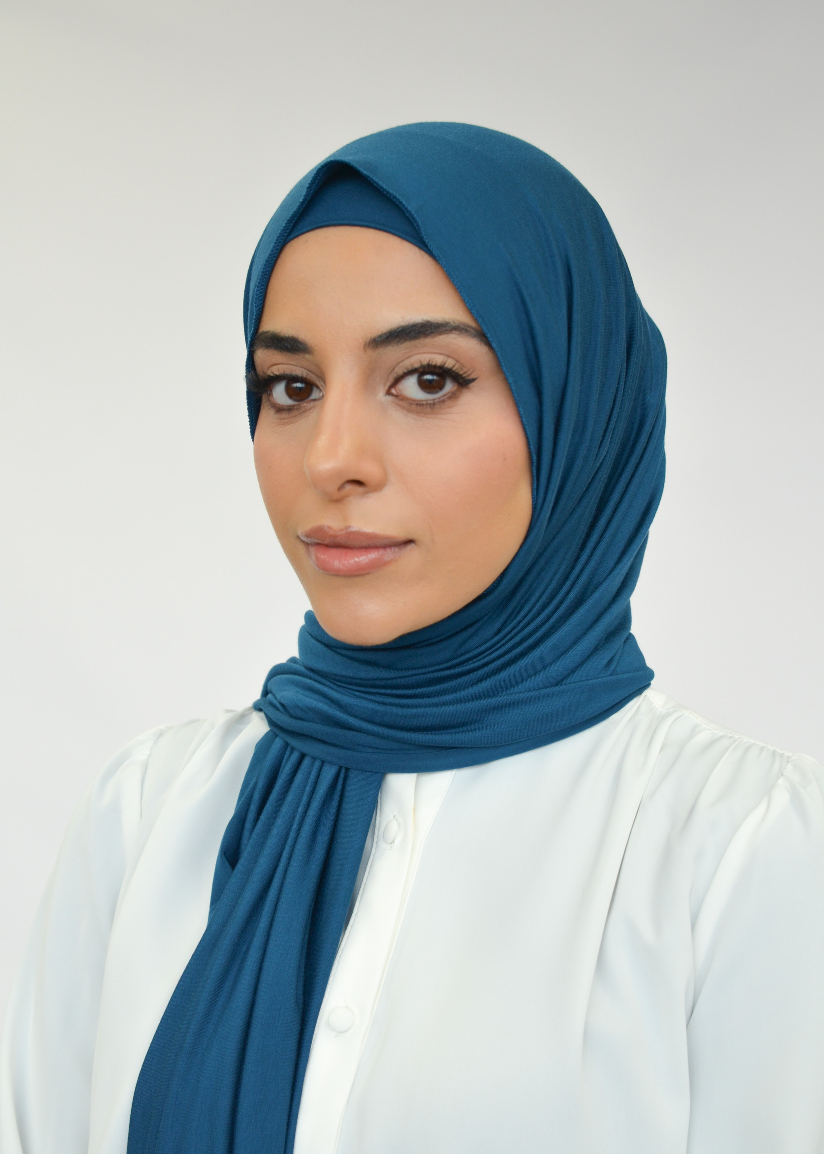 Nasiba Fashion Jersey shawl set blue sapphire