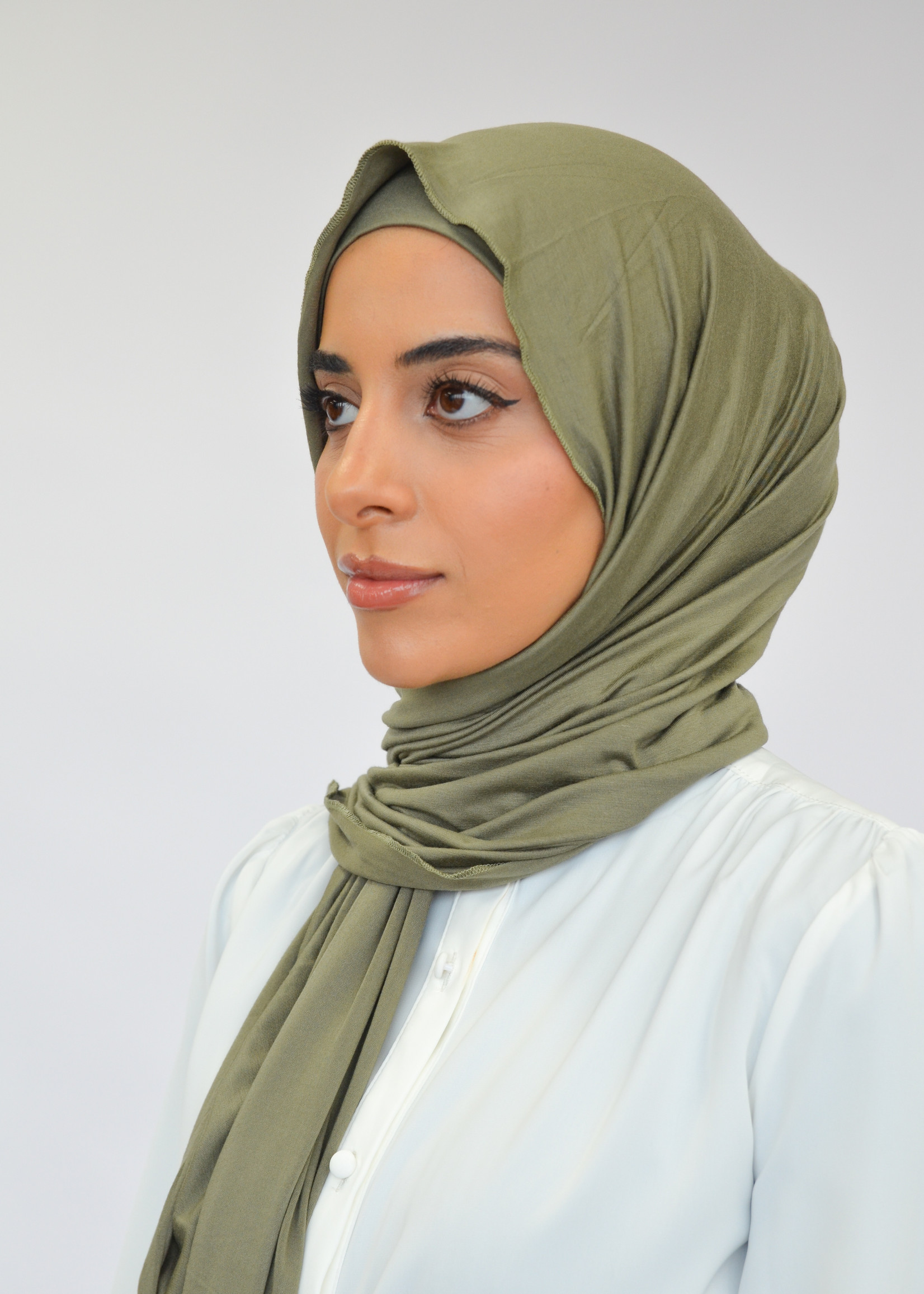 Nasiba Fashion Jersey shawl set dusty olive