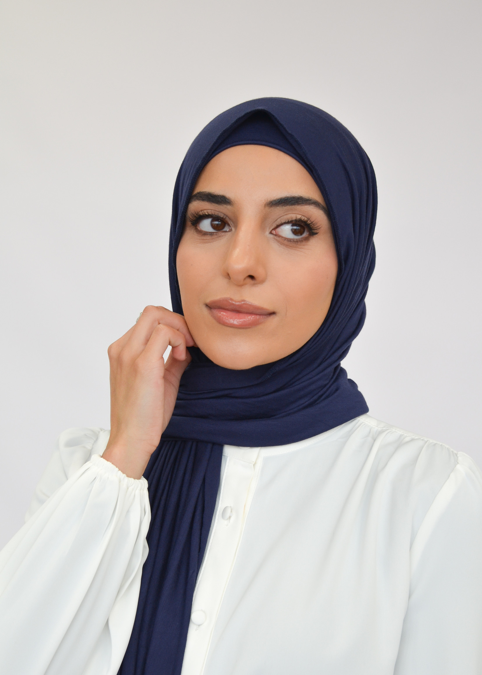 Nasiba Fashion Jersey shawl set nautical navy