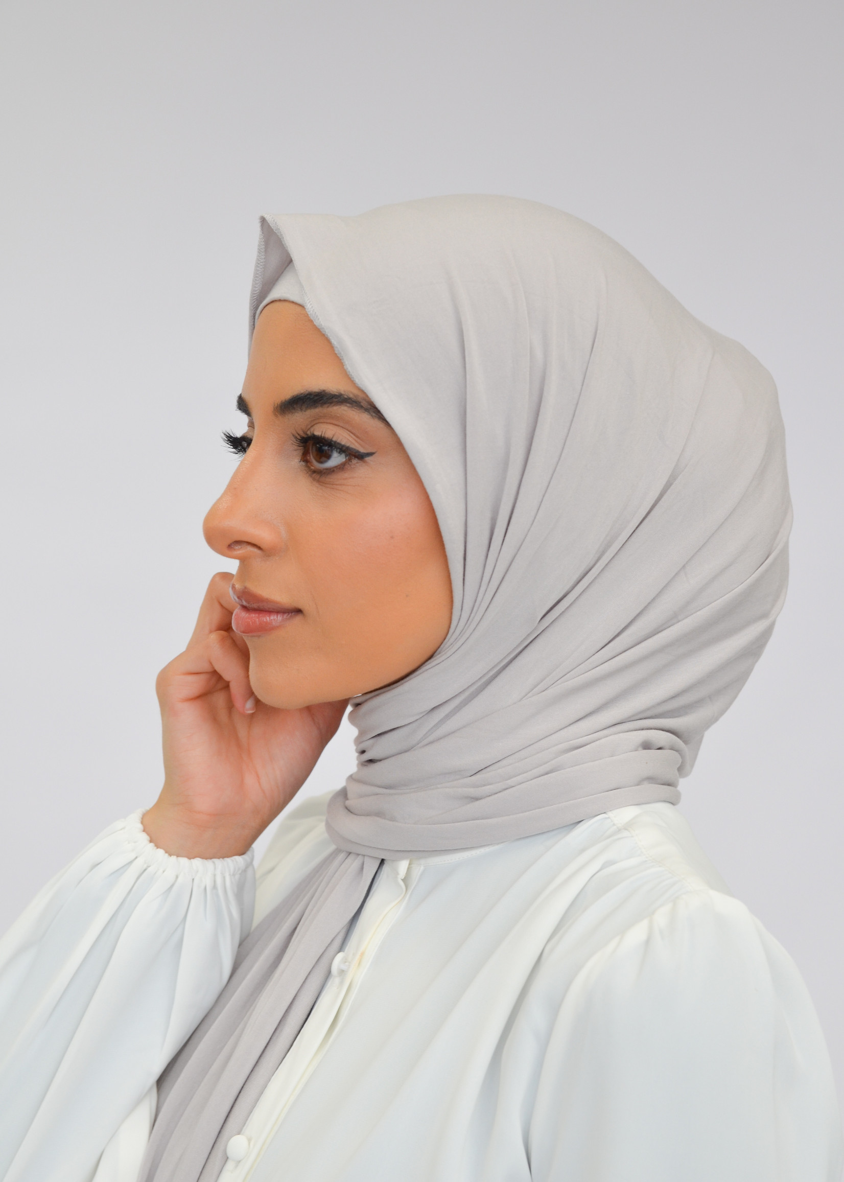 Nasiba Fashion Jersey shawl set  cloud