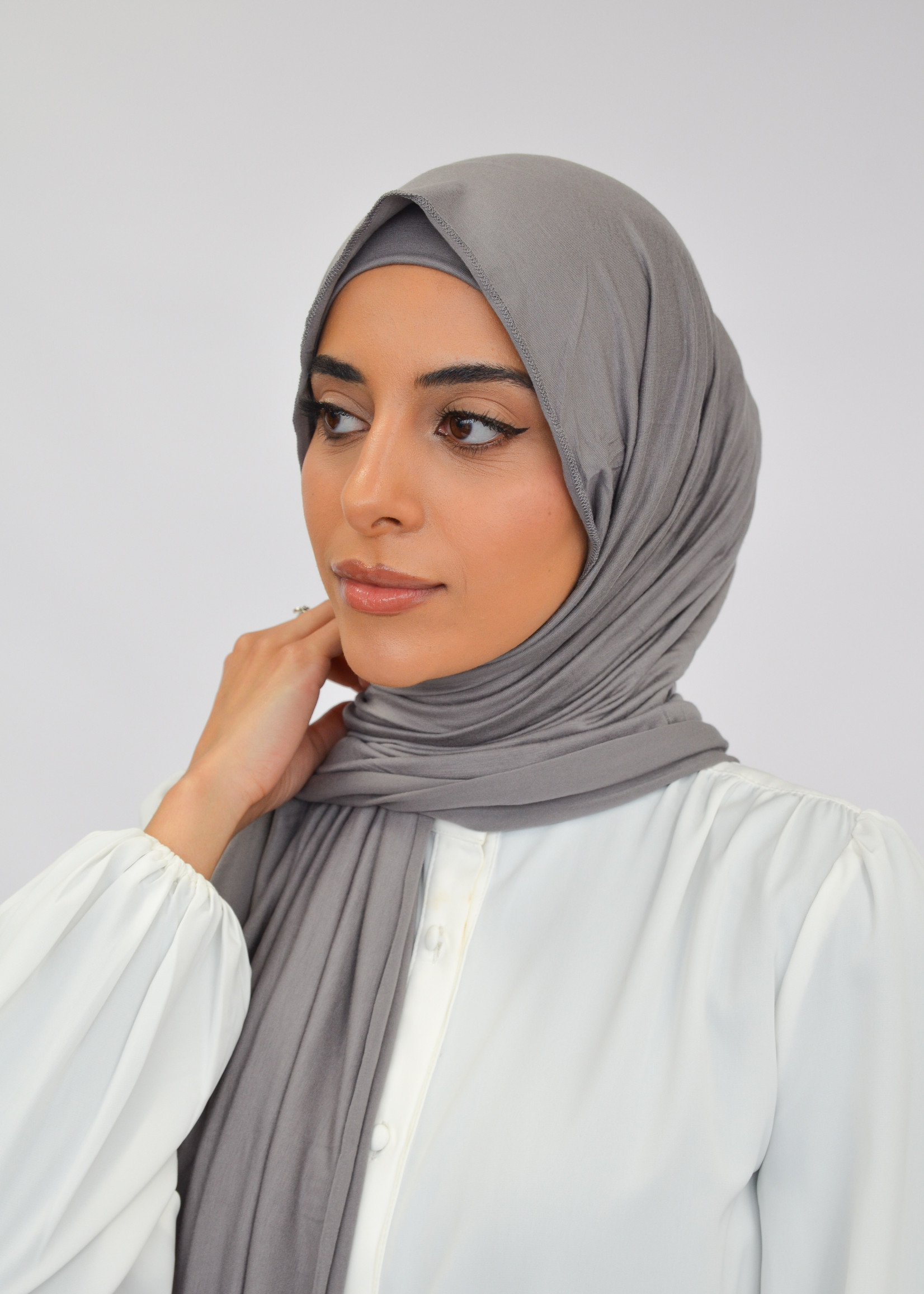 Nasiba Fashion Jersey shawl set titanium