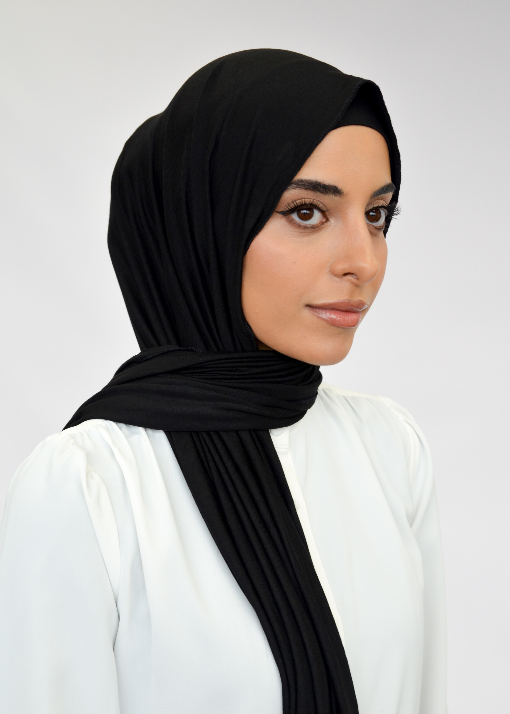 Nasiba Fashion Jersey shawl set black