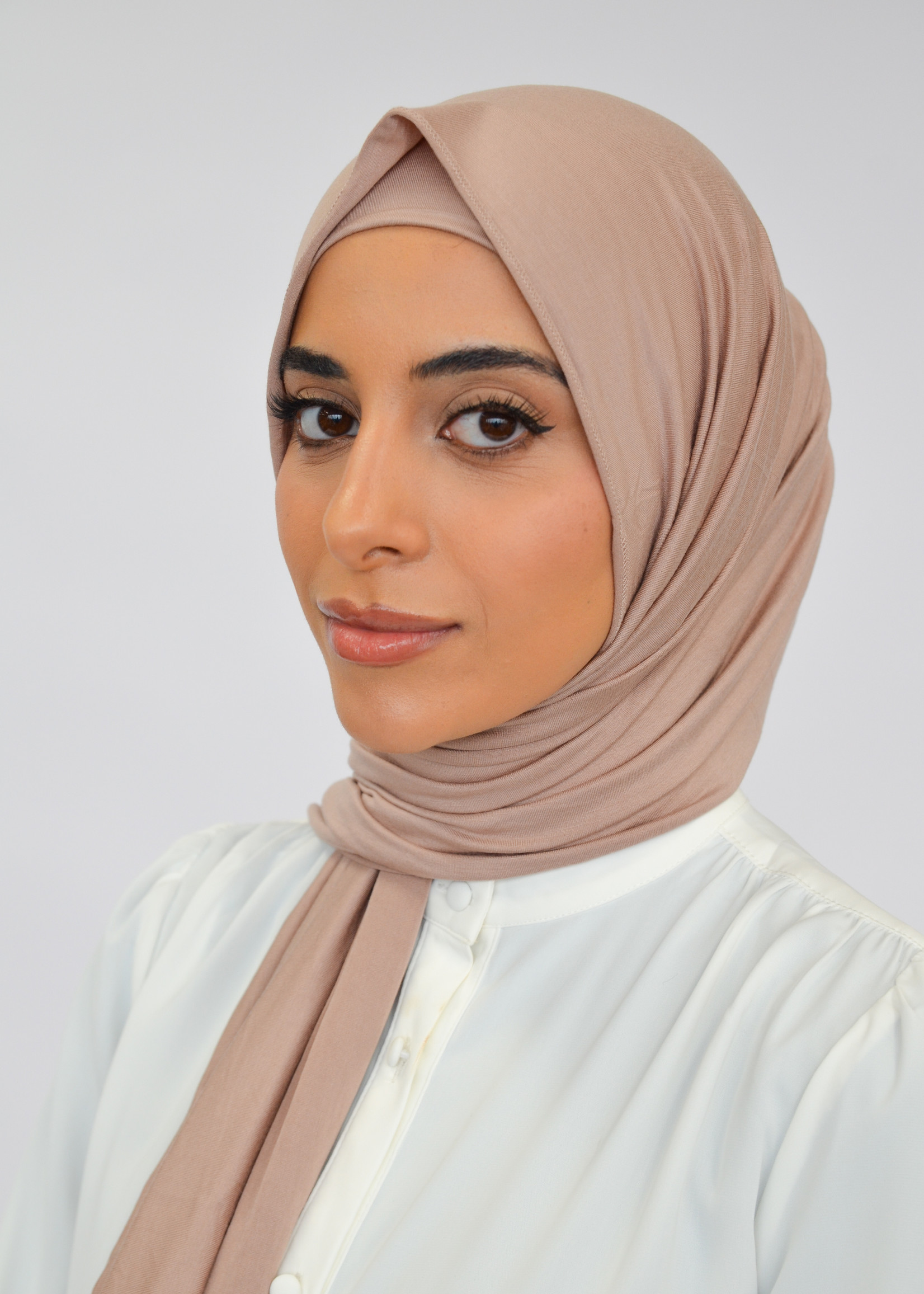 Nasiba Fashion Jersey shawl set stucco