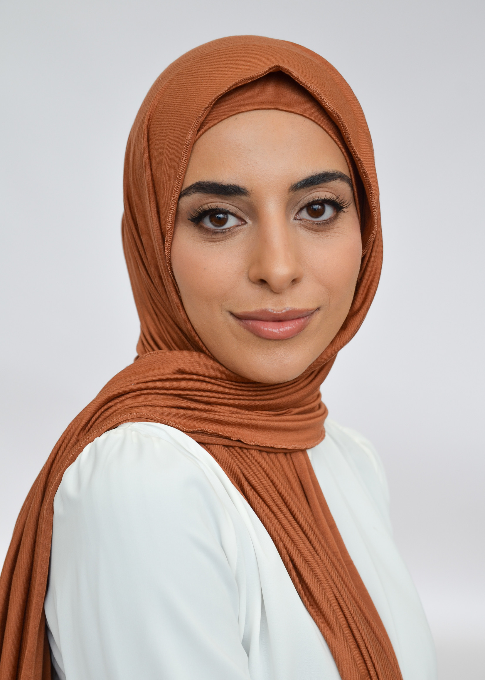 Nasiba Fashion Jersey shawl set mocha bisque