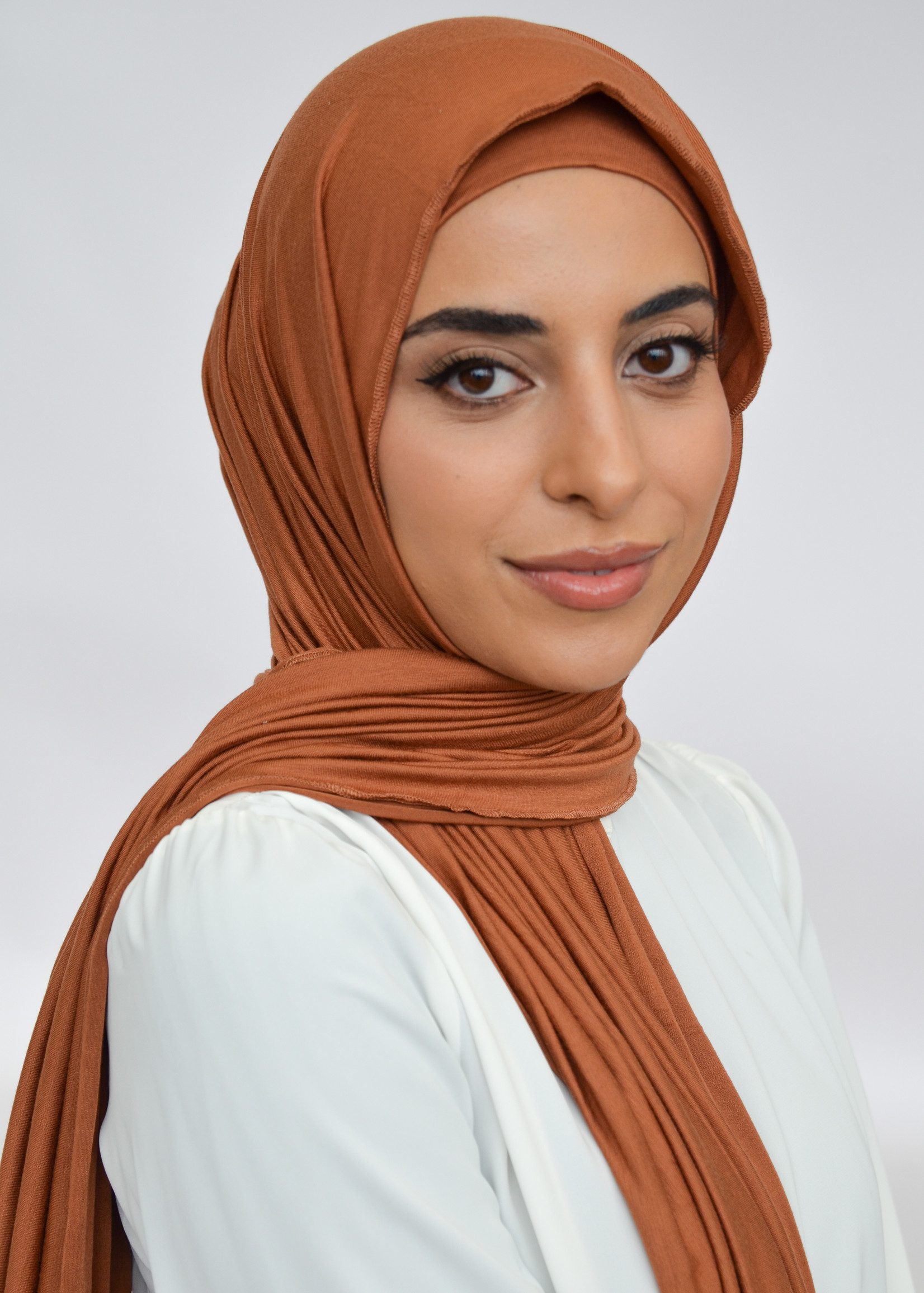 Nasiba Fashion Jersey shawl set mocha bisque