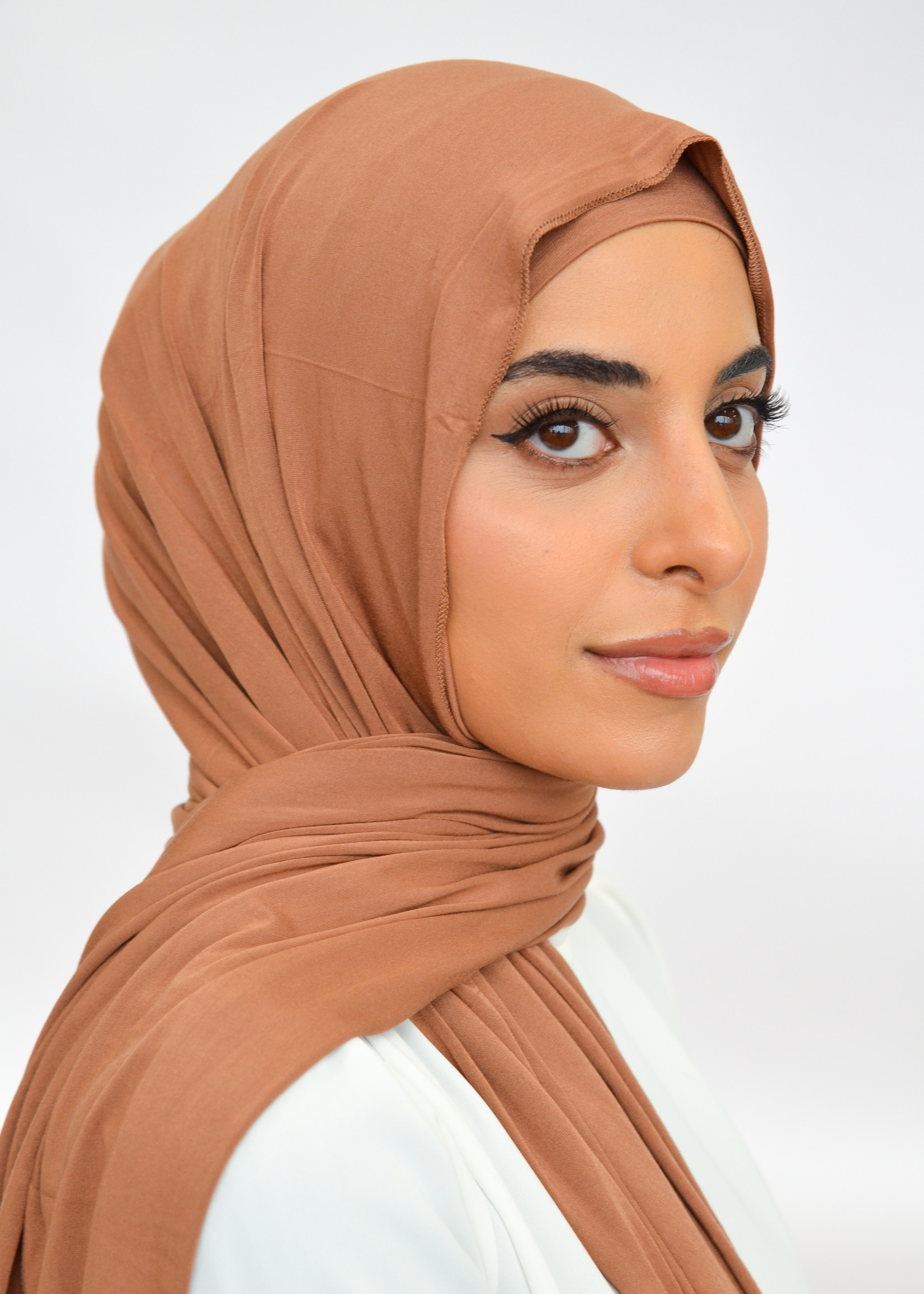 Nasiba Fashion Jersey shawl set toffee