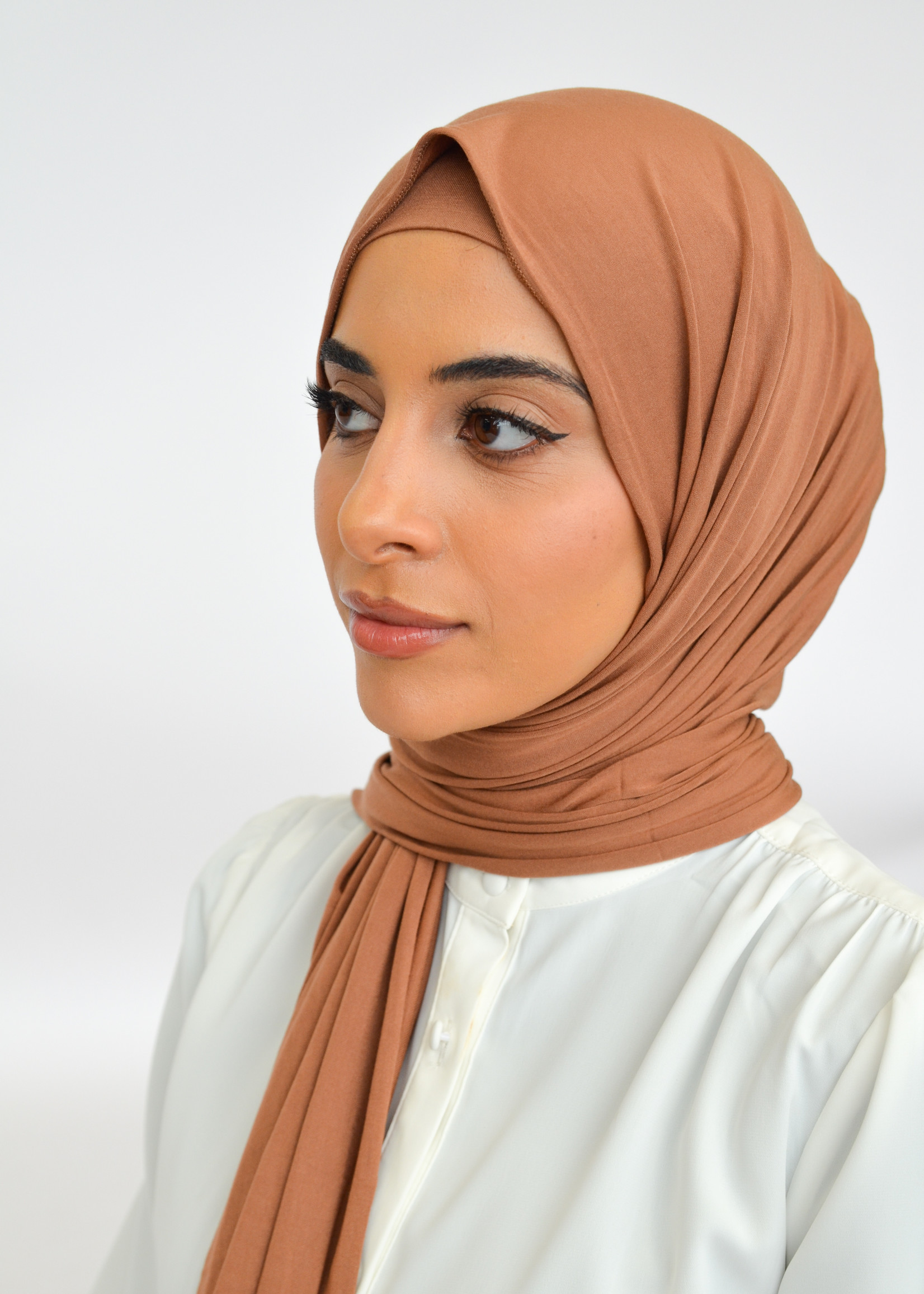 Nasiba Fashion Jersey shawl set toffee