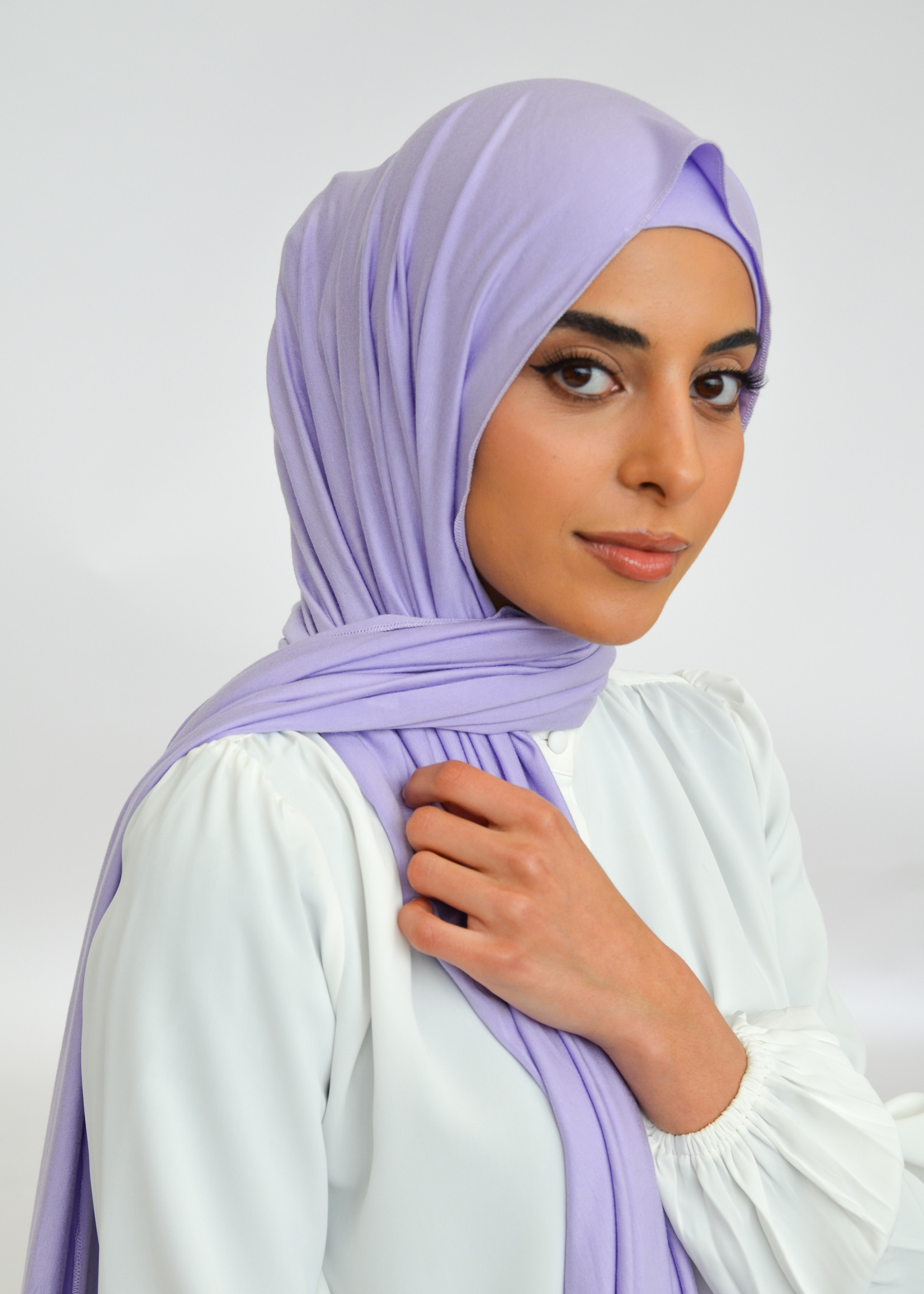 Nasiba Fashion Jersey shawl set lilac breeze