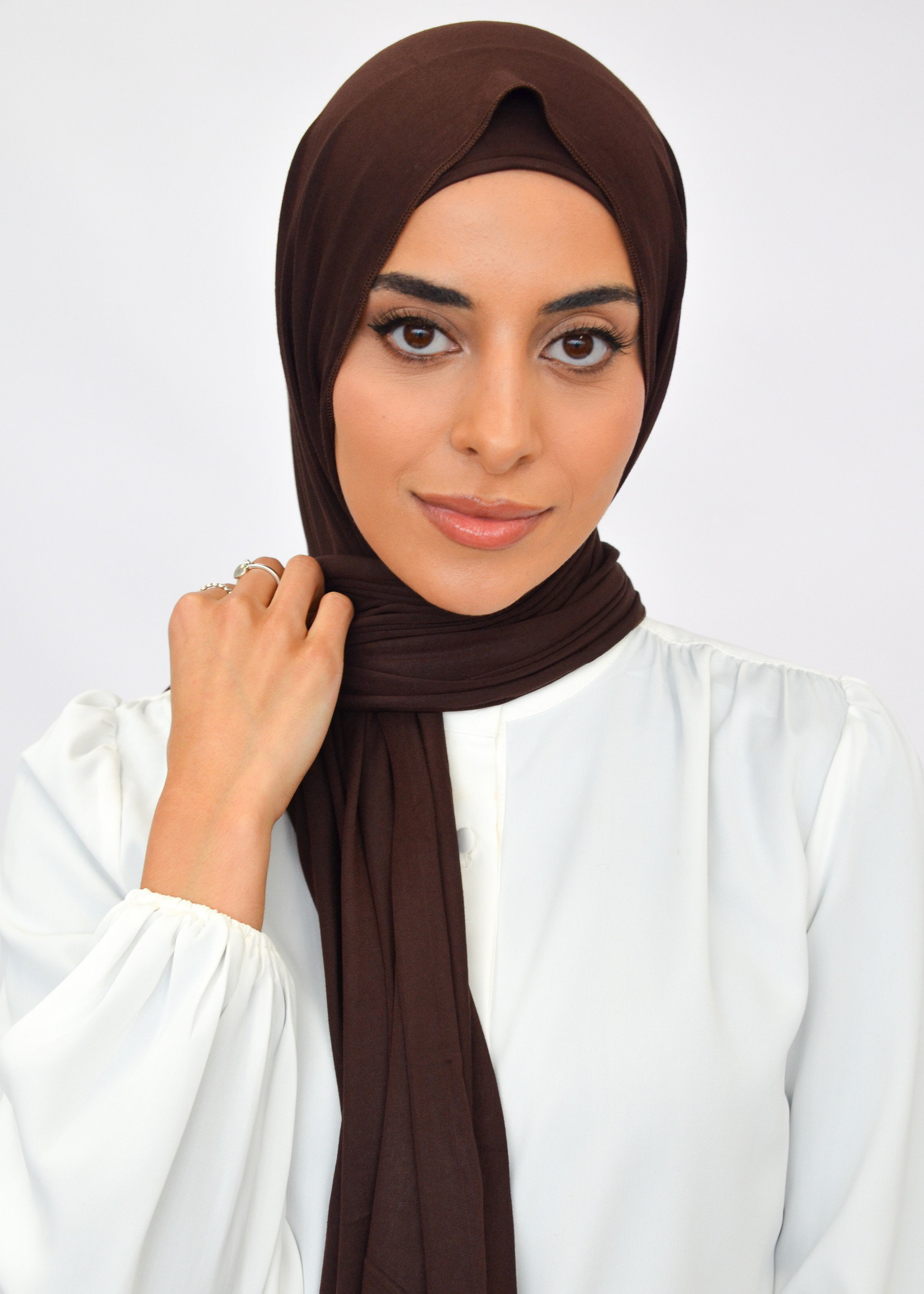 Nasiba Fashion Jersey shawl set ganache