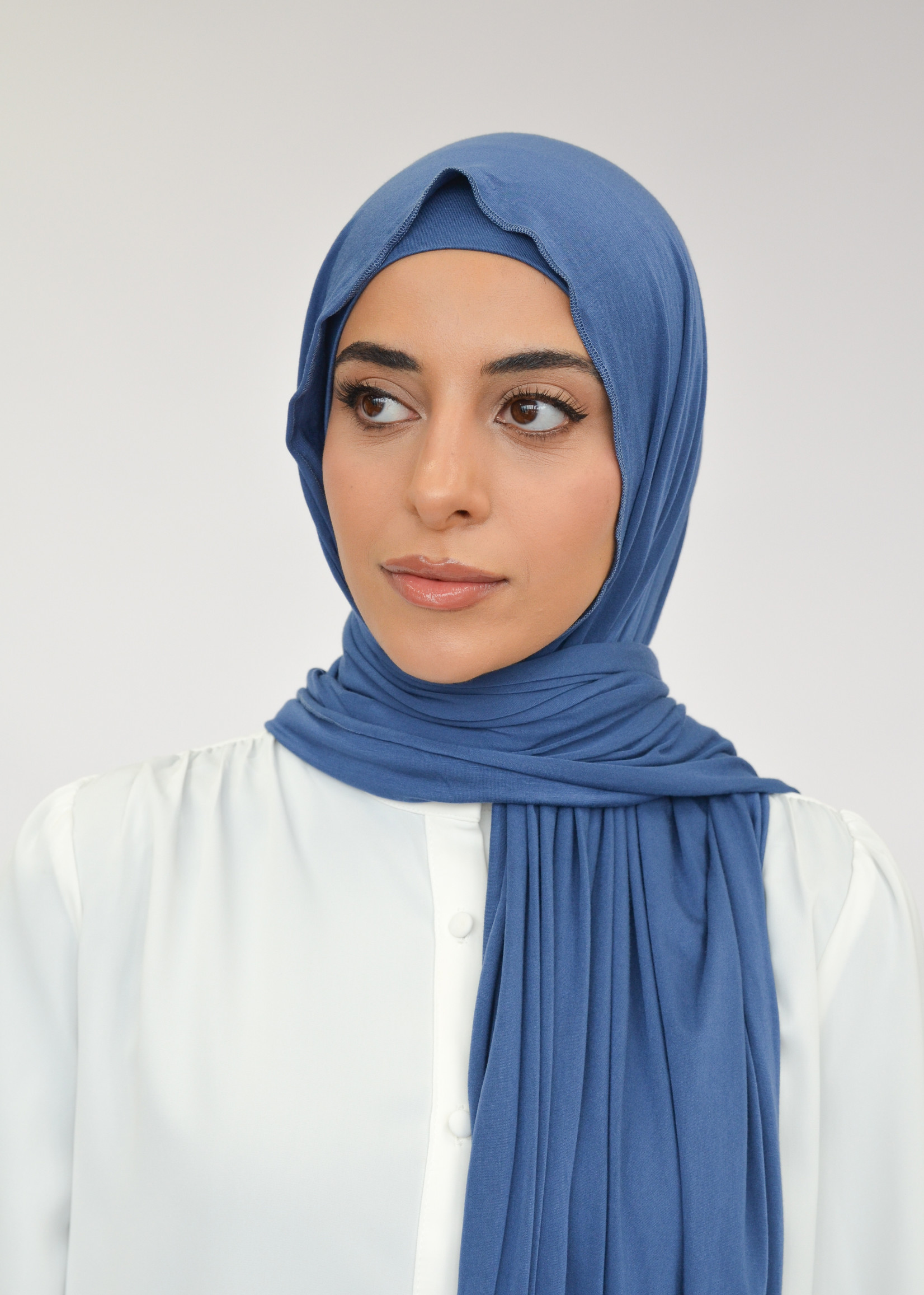 Nasiba Fashion Jersey shawl set galaxy blue