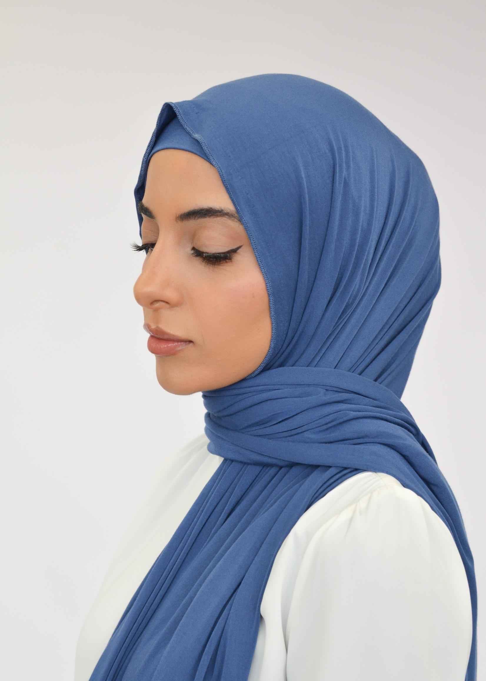 Nasiba Fashion Jersey shawl set galaxy blue
