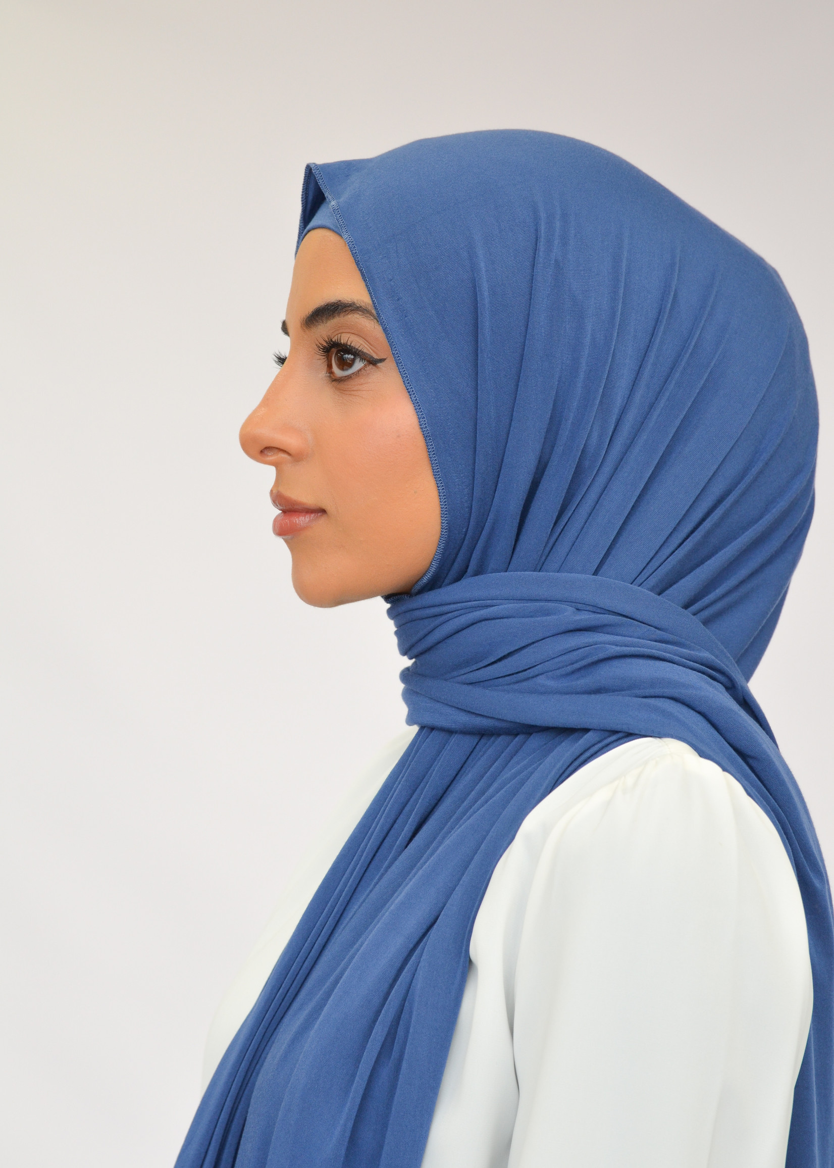 Nasiba Fashion Jersey shawl set galaxy blue
