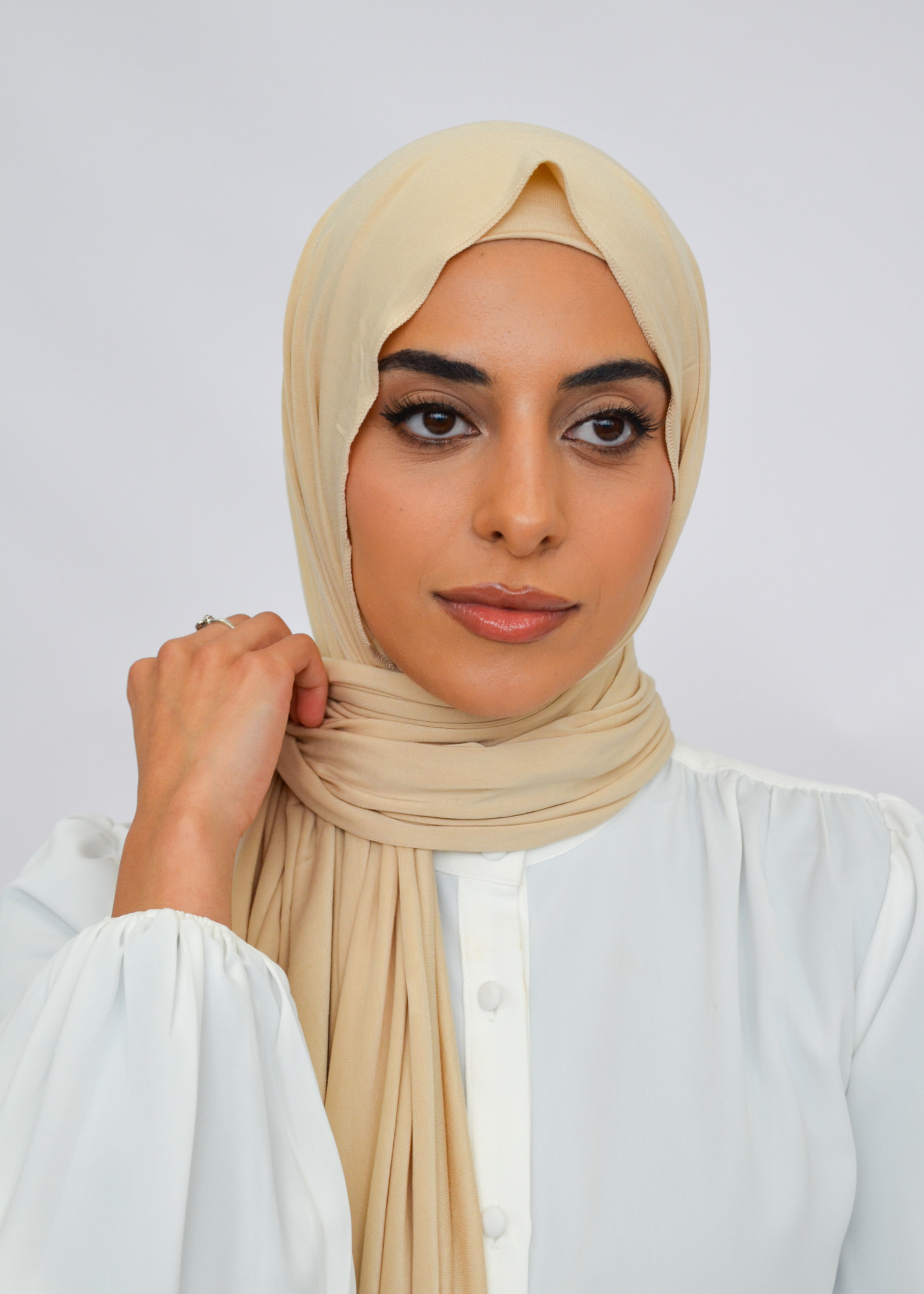 Nasiba Fashion Jersey shawl set rose beige