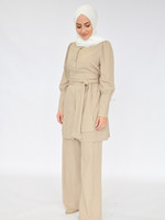 Nasiba Fashion Balmy tie waist shirt / Sand