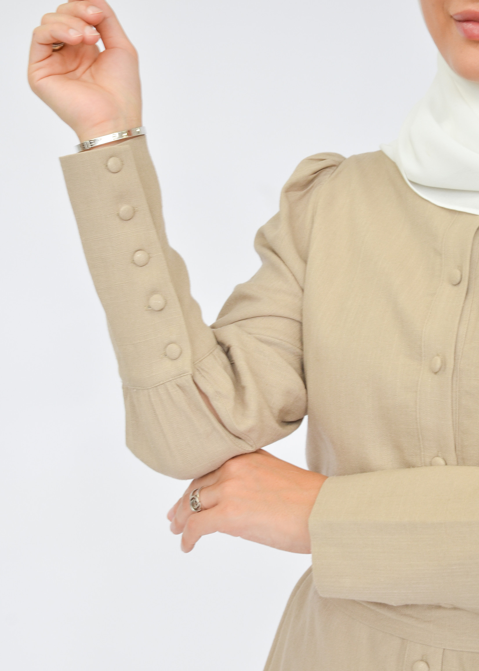 Nasiba Fashion Balmy tie waist shirt / Sand