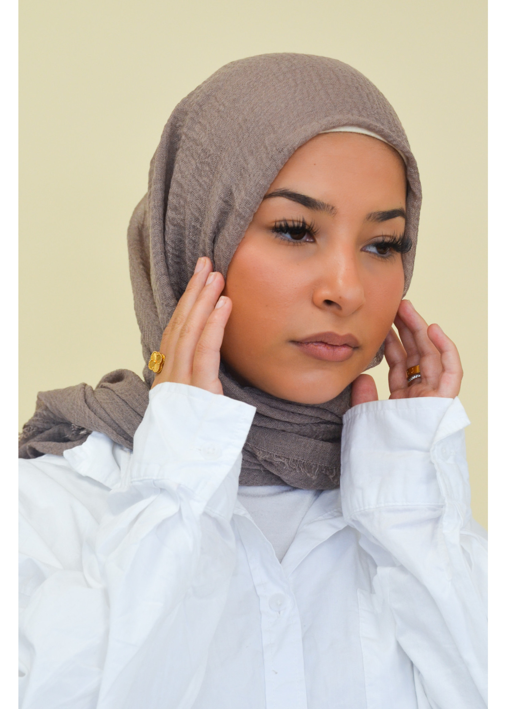 Nasiba Fashion Blanco cotton crinkle shawl