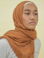 Nasiba Fashion Bombay brown cotton crinkle shawl