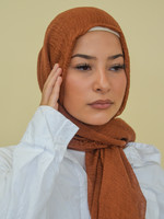 Nasiba Fashion Brown patina cotton crinkle shawl