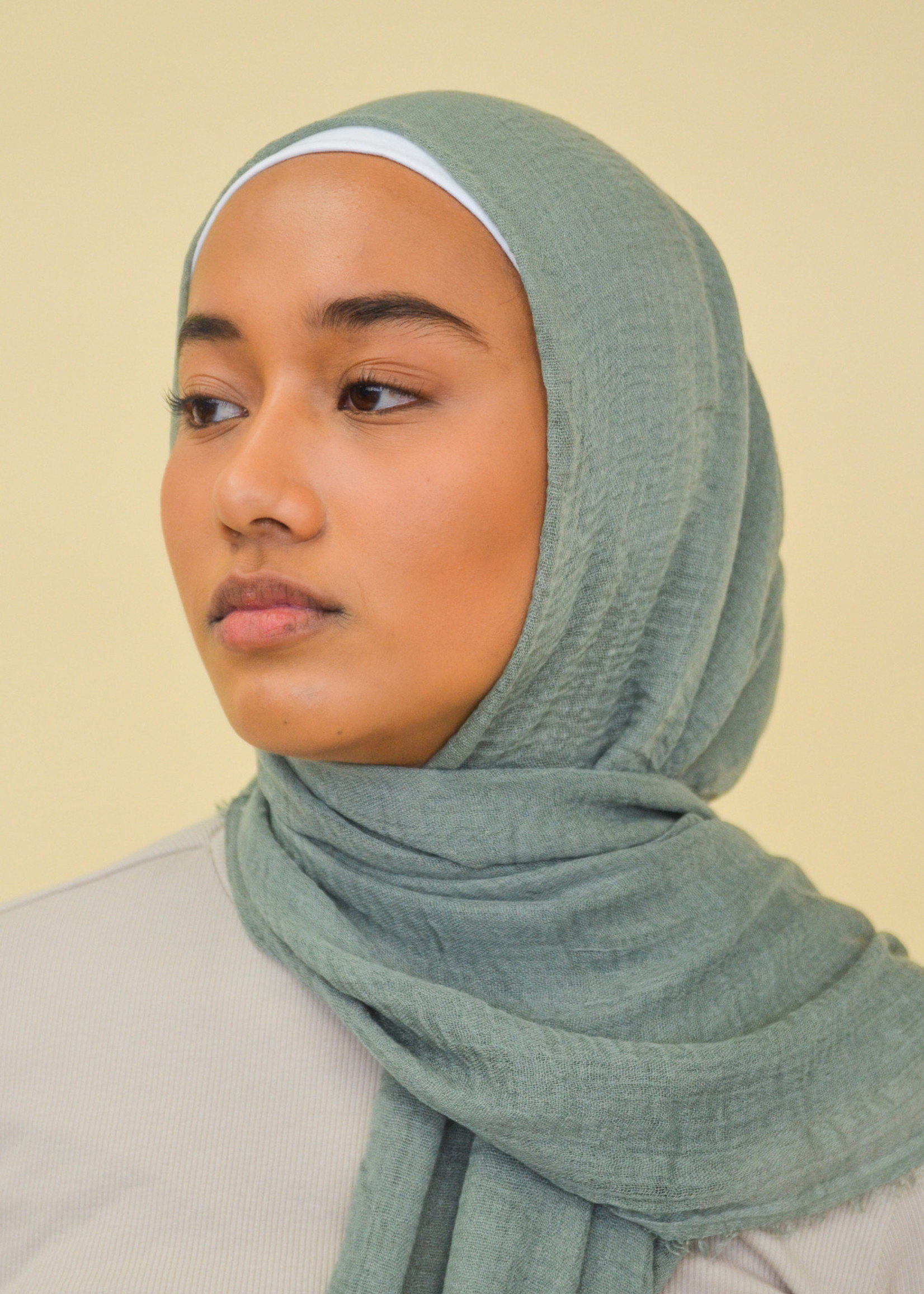 Nasiba Fashion Cilantro cotton crinkle shawl
