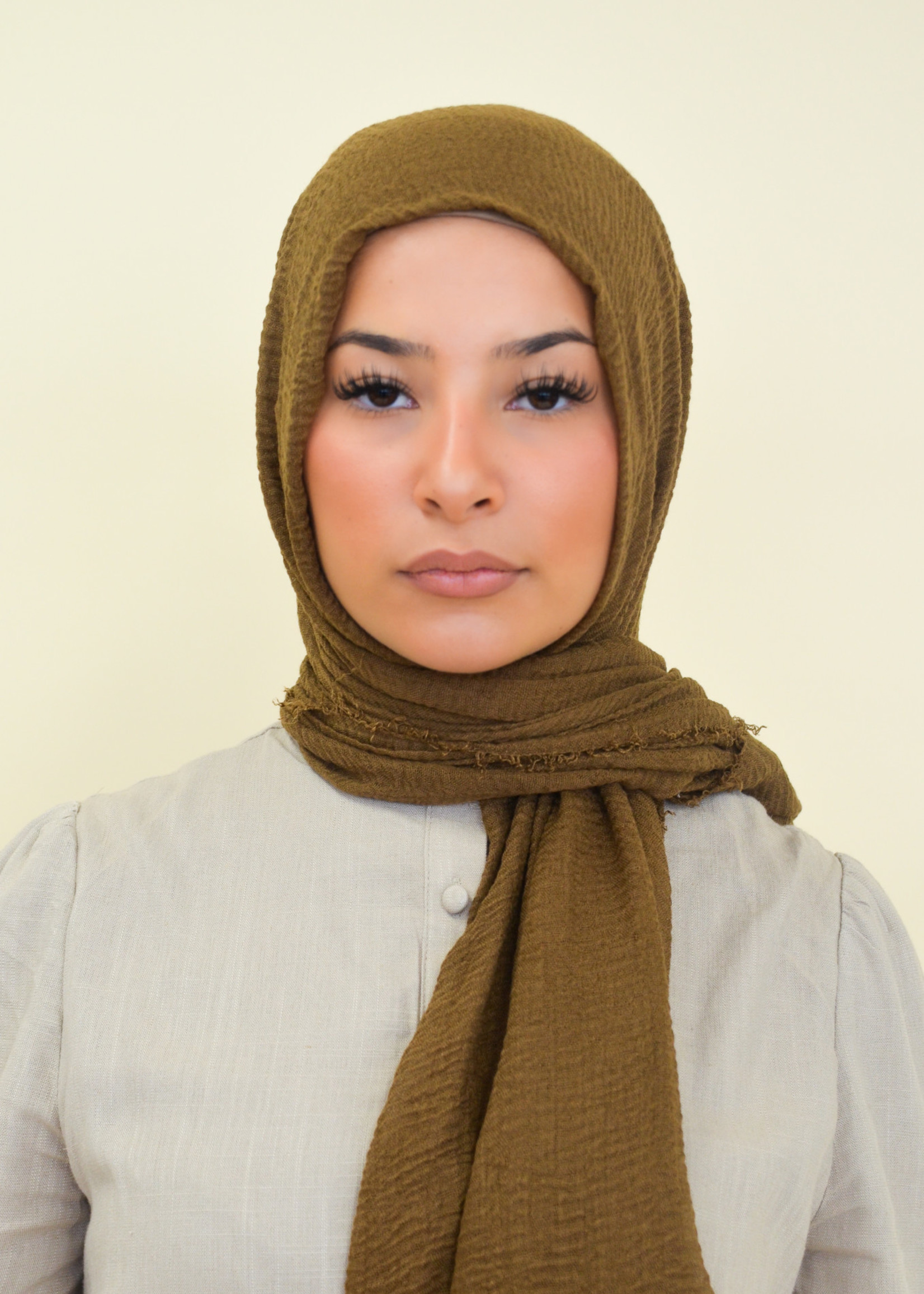 Nasiba Fashion Espresso cotton crinkle shawl