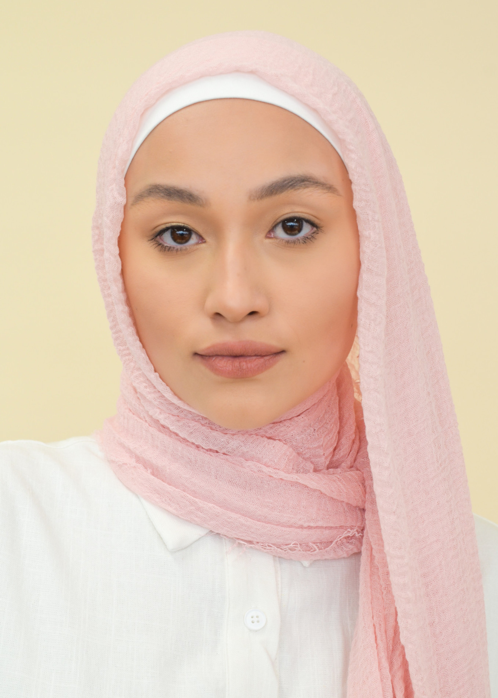 Nasiba Fashion Rosewater cotton crinkle shawl