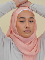 Nasiba Fashion Salmon cotton crinkle shawl