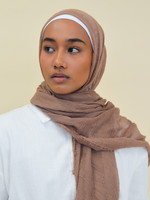 Nasiba Fashion Savannah tan cotton crinkle shawl