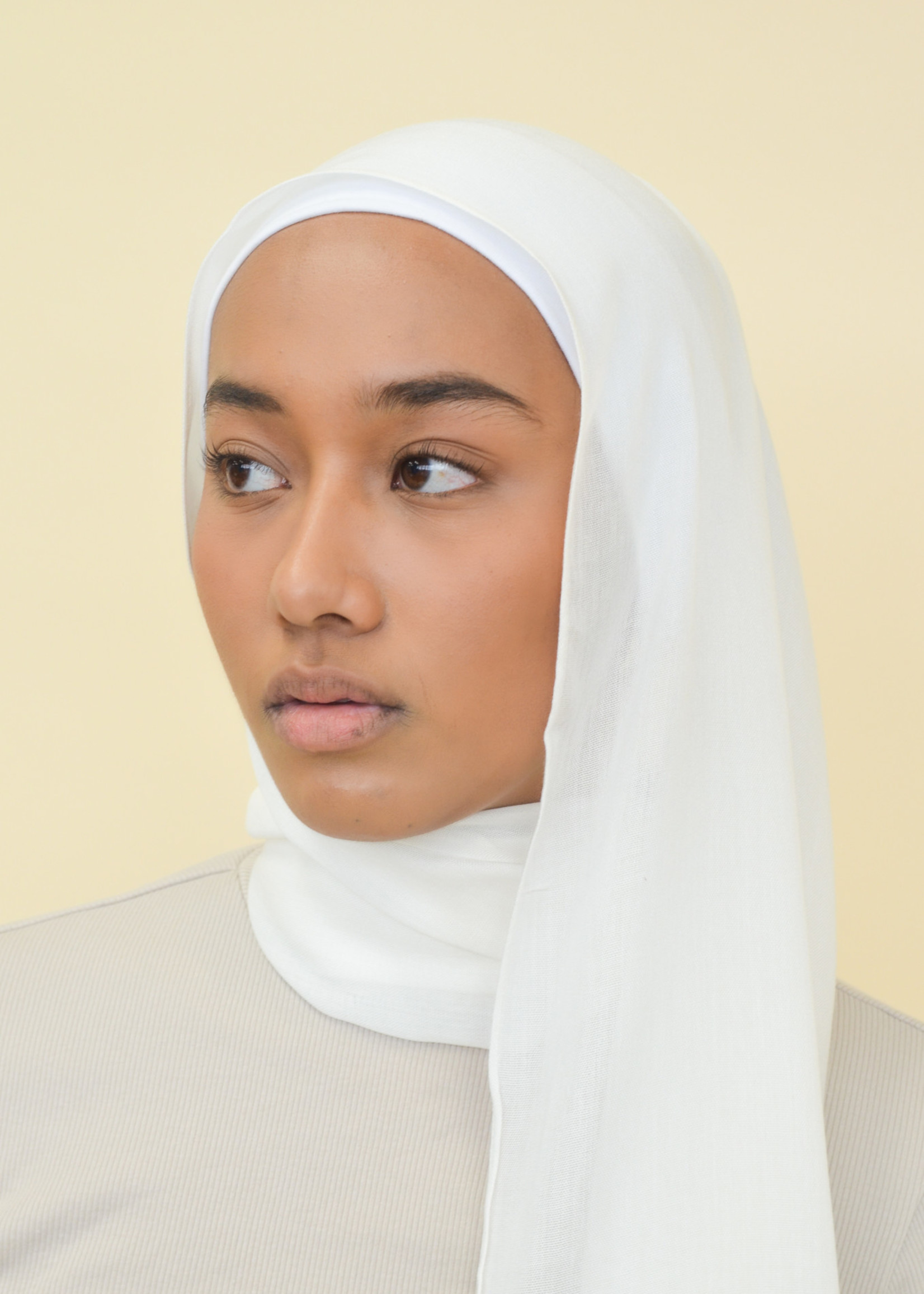 Nasiba Fashion White Modal shawl