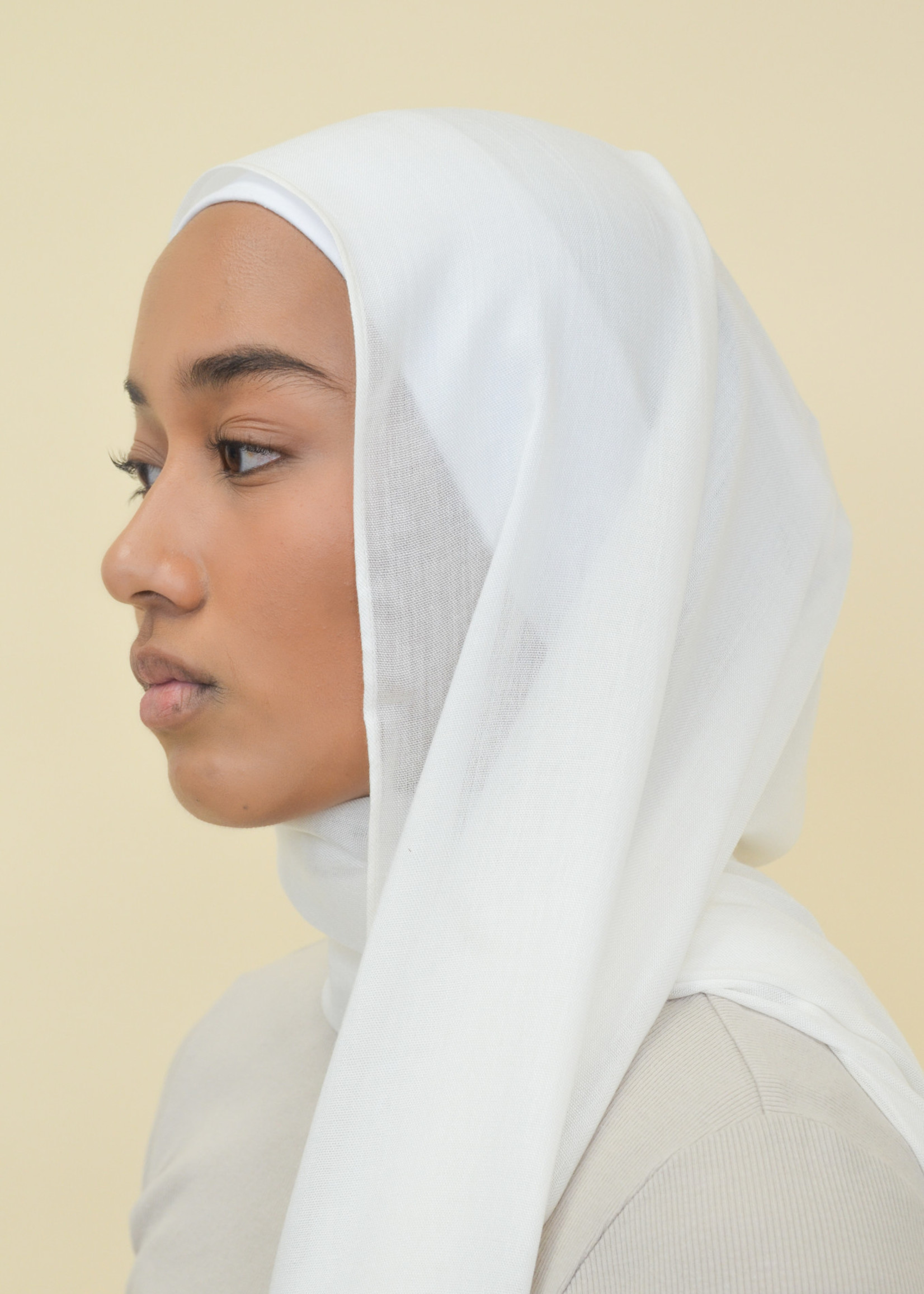 Nasiba Fashion White Modal shawl