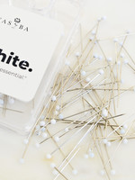 Nasiba Fashion White Straight Hijab Pins