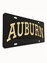 Craftique Arch Auburn Gold Letters in Black Background License Plate