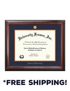 University Frame Diploma Frame F- Satin Mahogany Frame Gold Medallion