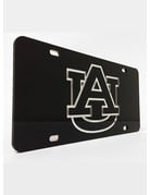 Craftique AU Silver Letters in Black Background License Plate