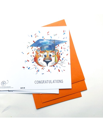 Art by LJD Aubie Graduation Pack of 4 Cards