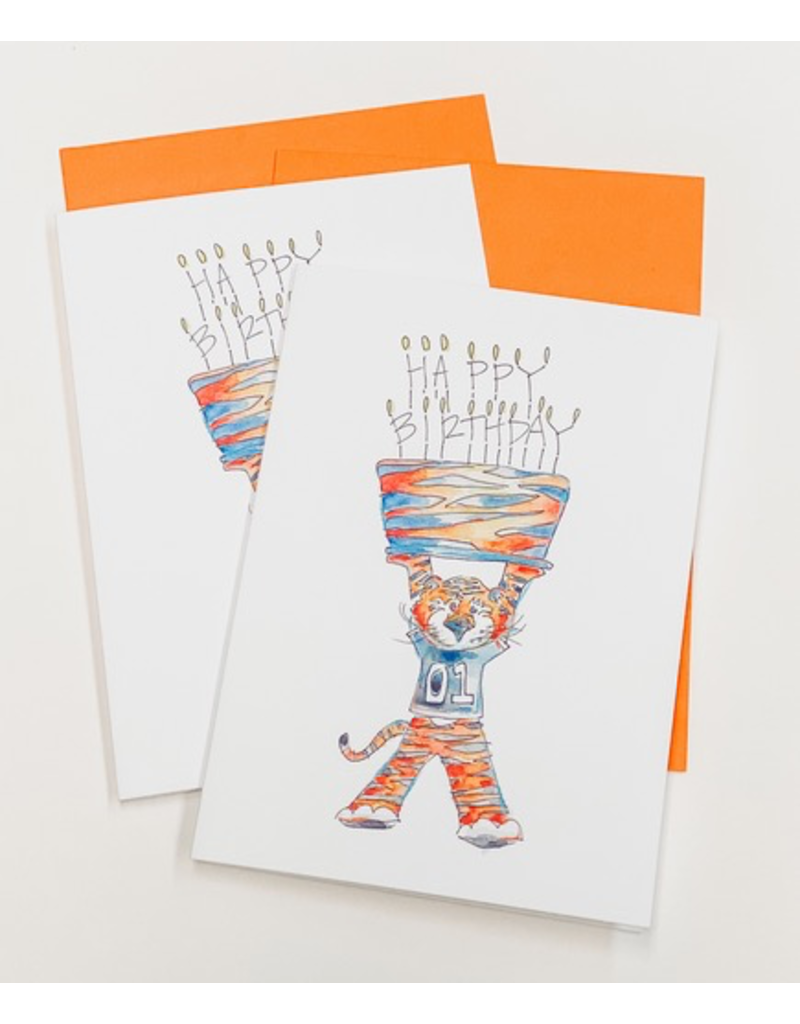 Art by LJD Aubie Happy Birthday Pack of 4 Cards