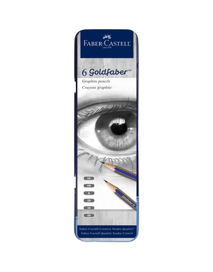 Faber Castell Graphite Pencil Tin 6 count (2H,HB,B,2B,4B,6B)
