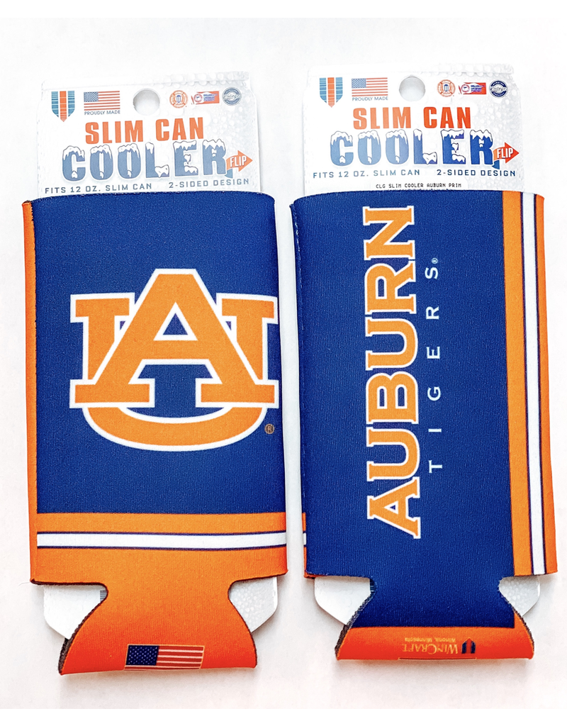 WinCraft NCAA Auburn University Tigers USA 1 Pack 12 oz 2-Sided Can Cooler 