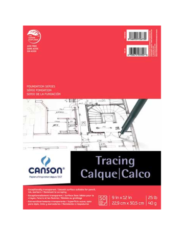 Canson Tracing Pad #25 9X12 50Sh