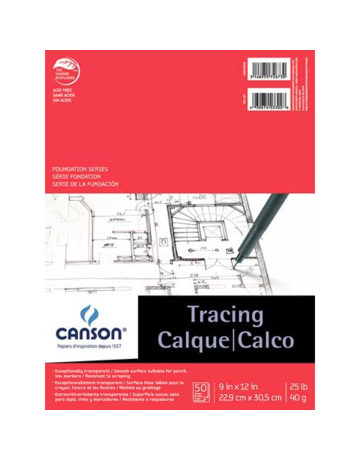 Canson Tracing Pad #25 11X14 50Sh