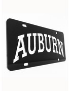 Craftique Arch Auburn Silver Letters in Black Background License Plate