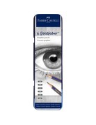 Faber Castell Graphite Pencil Tin 6 count (2H,HB,B,2B,4B,6B)