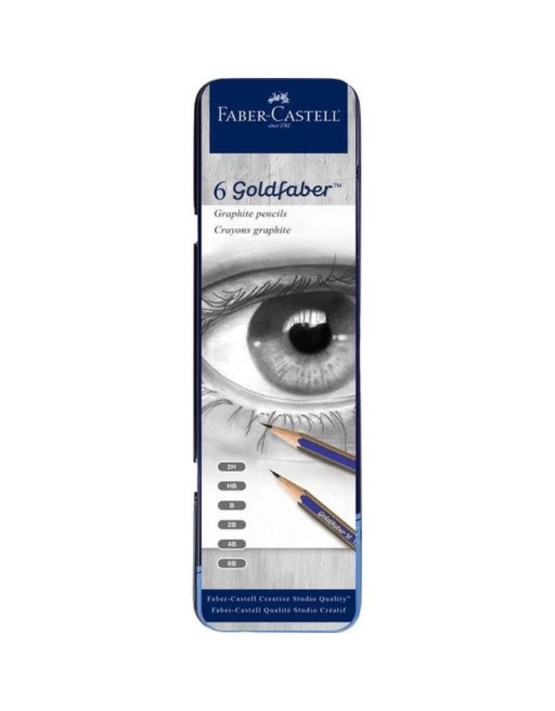 Faber Castell Graphite Pencil Tin 6 count (2H,HB,B,2B,4B,6B)