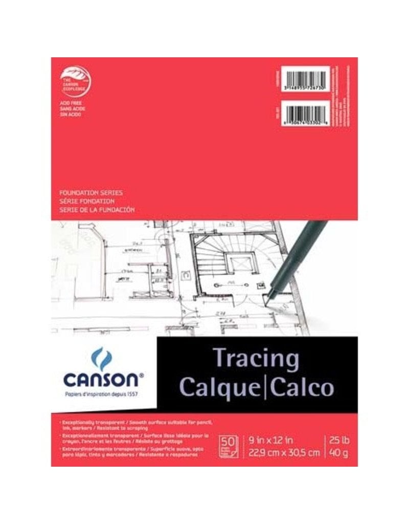 Canson Tracing Pad #25 9X12 50Sh