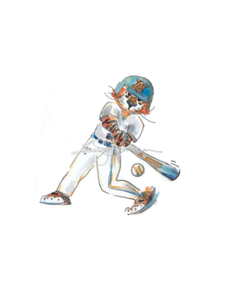 Art by LJD Baseball Aubie 8 by 8 Print