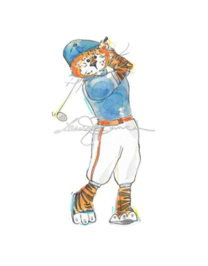 Art by LJD Golf Aubie: Traditional 8x8 Print