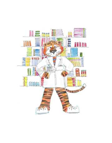 Art by LJD Pharmacist Aubie 8x8 Print